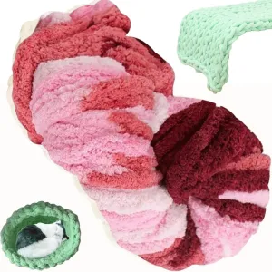 Chunky Wool Yarn 250g × 1,2，5，10, Knitting Wool Yarn Coarse Yarn Knitting Yarn for Crochet, 2cm Soft Chunky Yarn for Yarn Projects Making Bags Hats Blankets Pillow Cushion Cat Bed(23#,2 roll(500g))