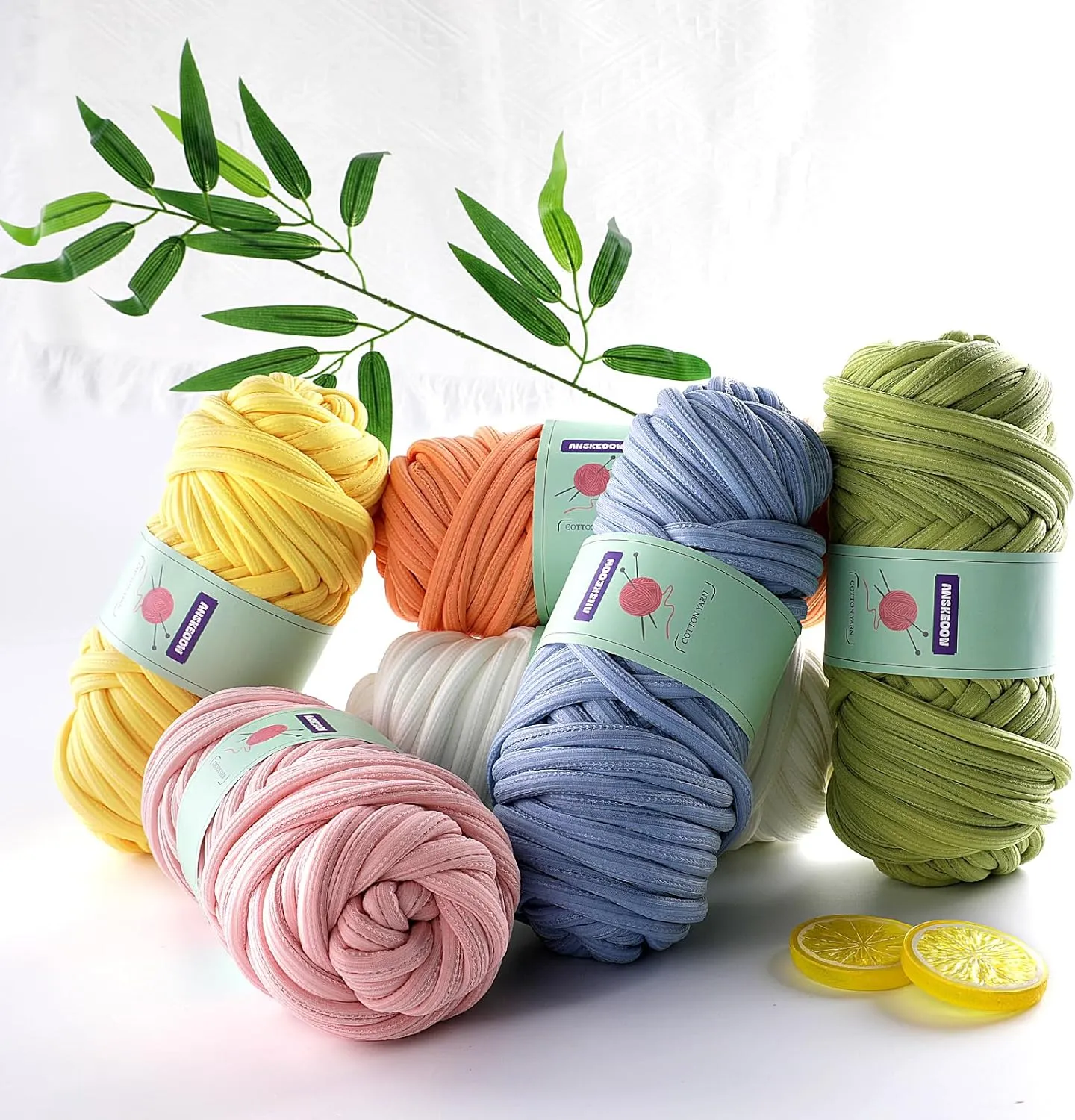 Chunky Yarn for Hand Knitting,Soft Bulky Yarn for Crocheting,Thick Big Twist Tubular Yarn for Making Blanket,Bags,Baskets,Pillows,Pet Nests 1.1lb/500g (2 Skeins Blue Gray)
