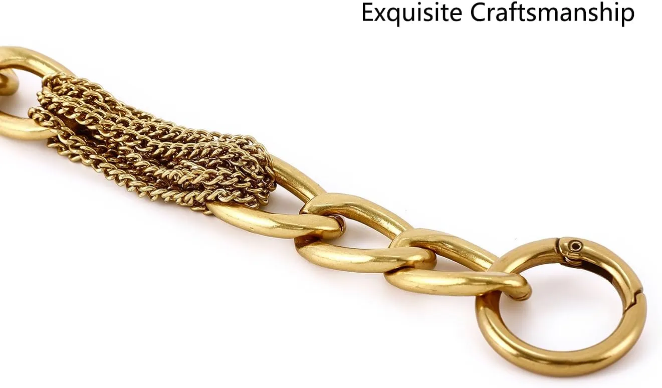 Classy Metal Tassels Bag Chains Purse Handles Shoulder Strap Replacement Charms Accessories (Antique Gold Small 17'')