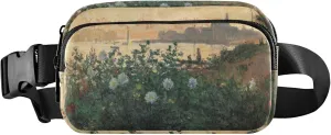 Claude Monet Flowered Riverbank Argenteuil Womens Fanny Pack Waterproof Hip Pack Belt Bag Fashion Crossbody Waist Purse