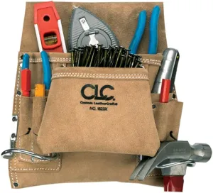CLC Custom Leathercraft I823X Suede Carpenter's Nail And Tool Bag, 8 Pocket