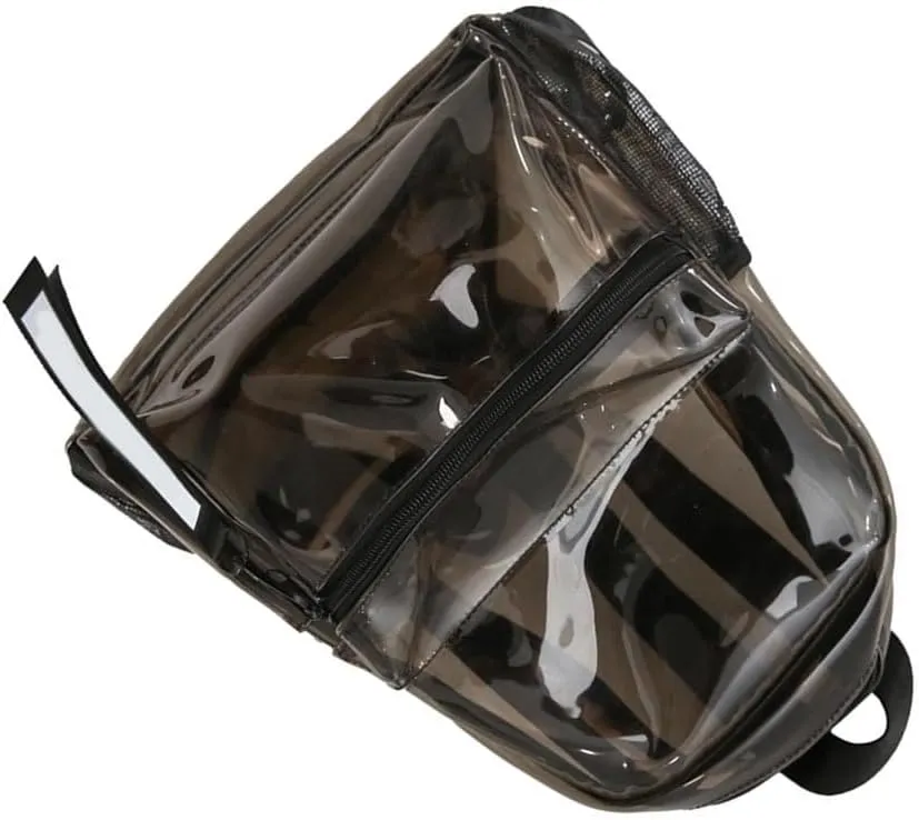 Clear Backpack with Adjustable Straps PVC Jelly See Through Zippered Shoulder Book Bag for Travel Beach and Casual