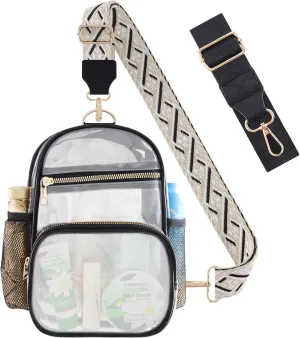 Clear Bag Stadium Approved Events Concerts Sports Outdoors Water Bottle Holder,Clear Purse for Women Men Handbags