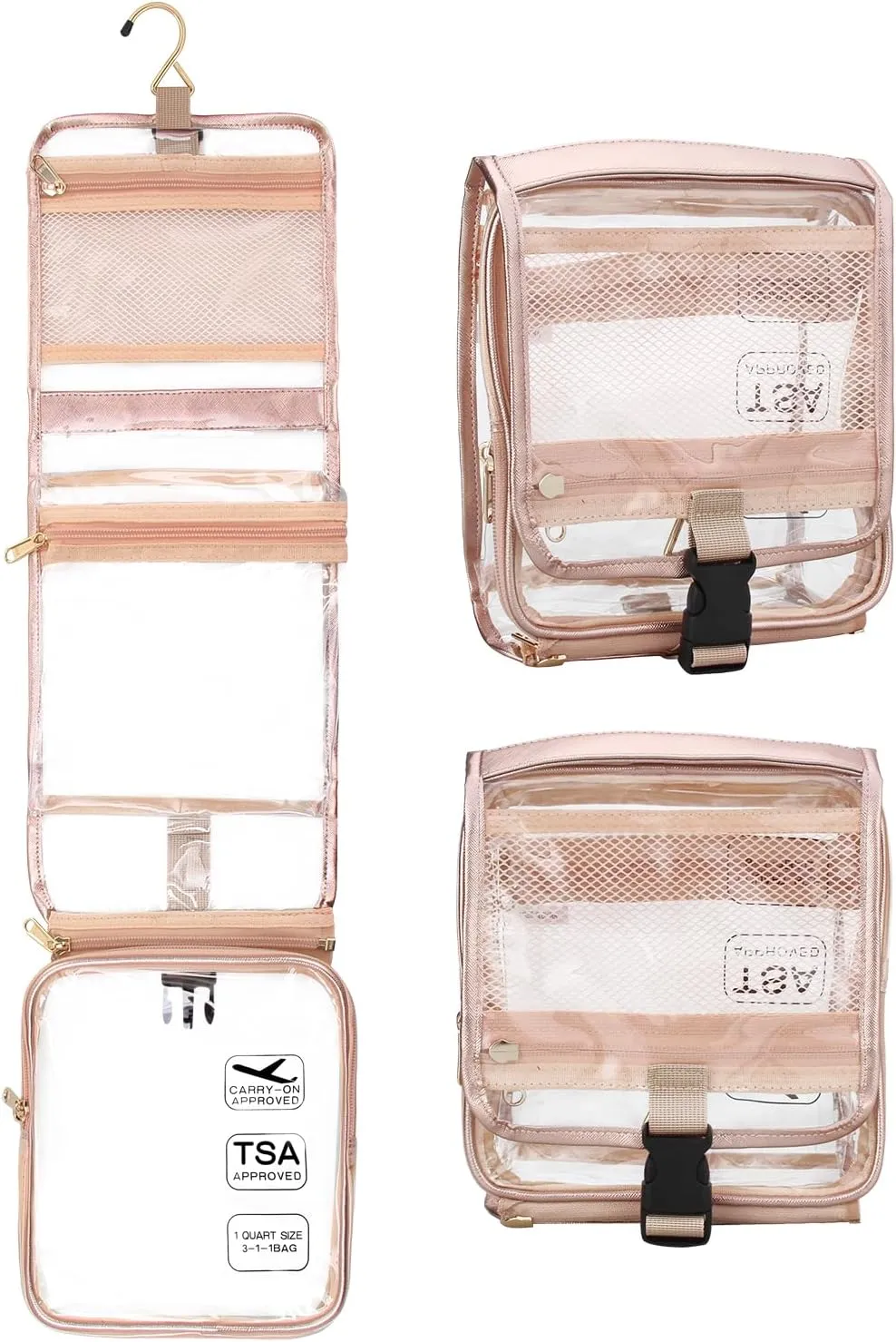 Clear Travel Bag with Tsa Approved Toiletry Bag Hanging Toiletry Bag for Women Makeup Bag Small Hanging Toiletry Bag for Men Toiletry Bags for Traveling Women Toiletries