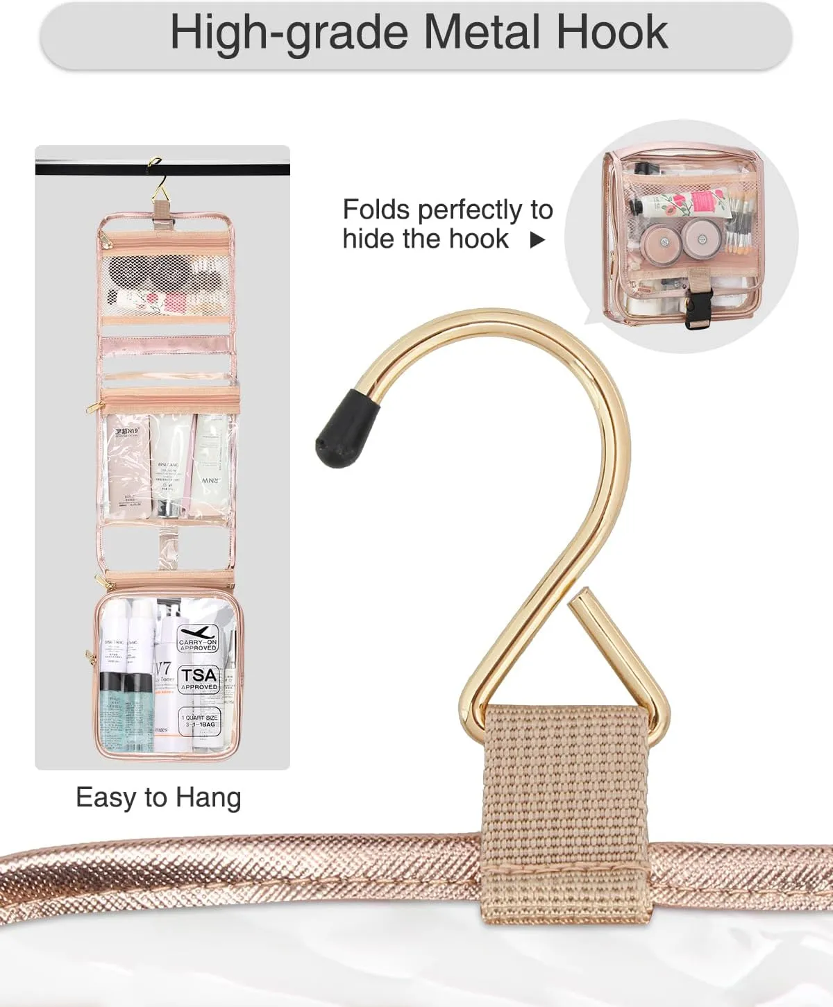 Clear Travel Bag with Tsa Approved Toiletry Bag Hanging Toiletry Bag for Women Makeup Bag Small Hanging Toiletry Bag for Men Toiletry Bags for Traveling Women Toiletries