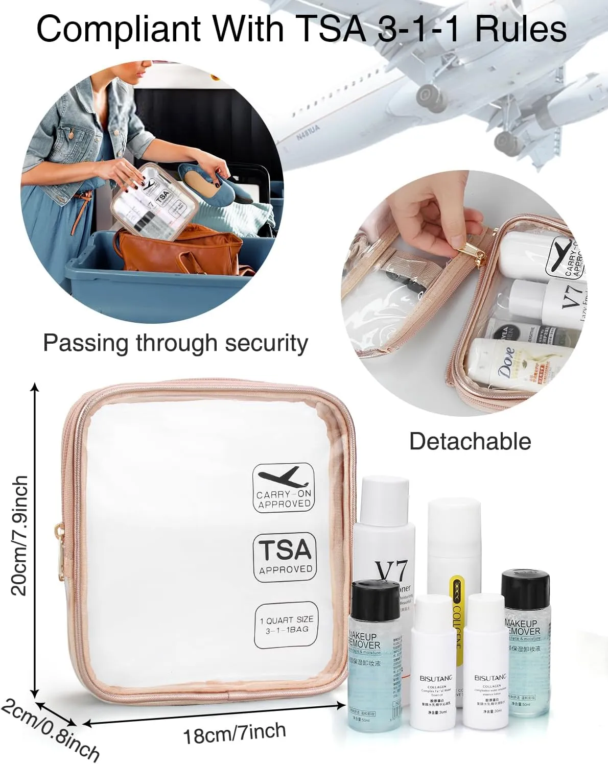 Clear Travel Bag with Tsa Approved Toiletry Bag Hanging Toiletry Bag for Women Makeup Bag Small Hanging Toiletry Bag for Men Toiletry Bags for Traveling Women Toiletries