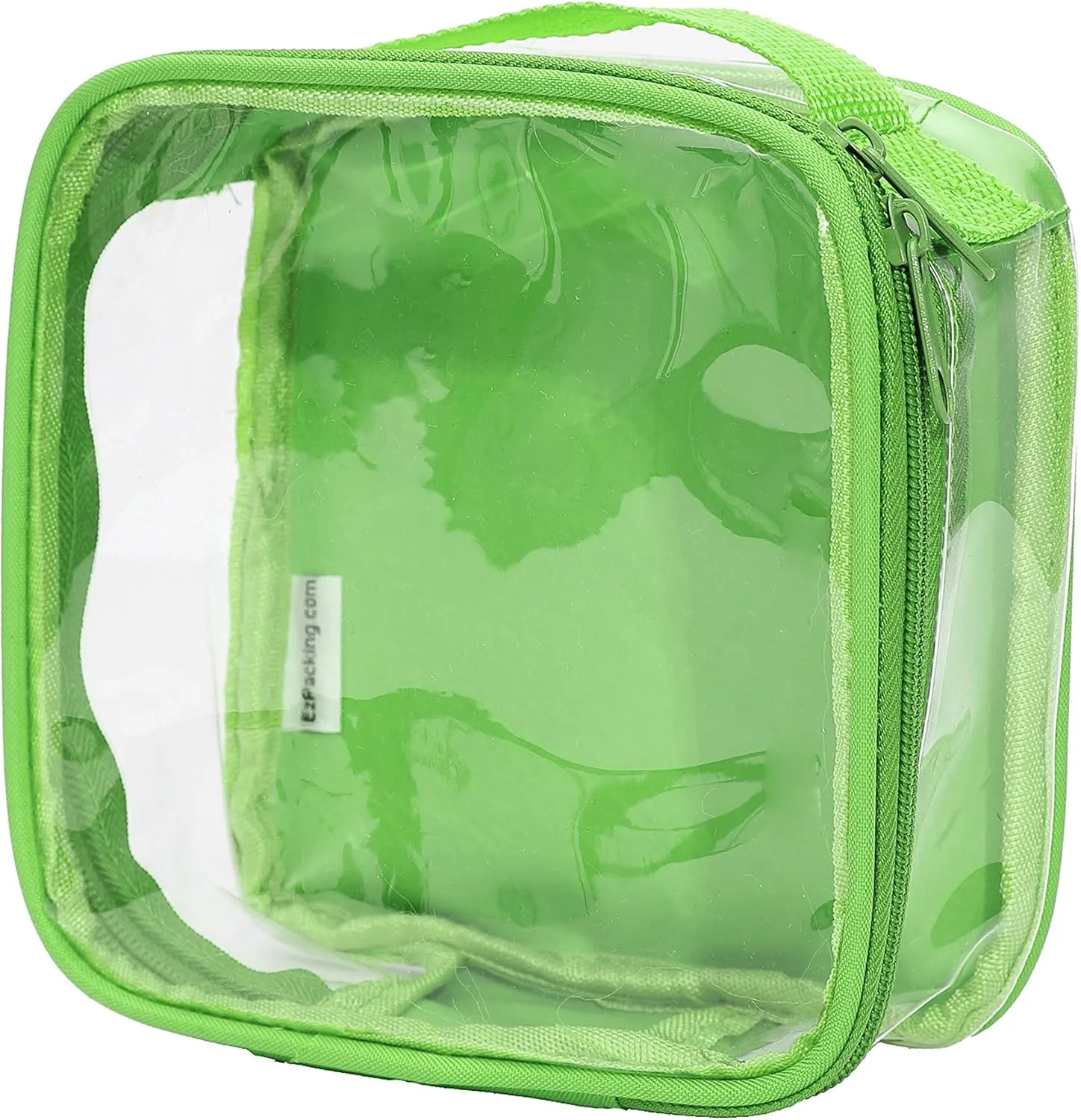 Clear TSA Approved 3-1-1 Travel Toiletry Bag for Carry On / Quart Size Transparent Liquids Pouch for Airport Security / Reusable See Through Vinyl & PVC Plastic Organizer for Men and Women (Green)