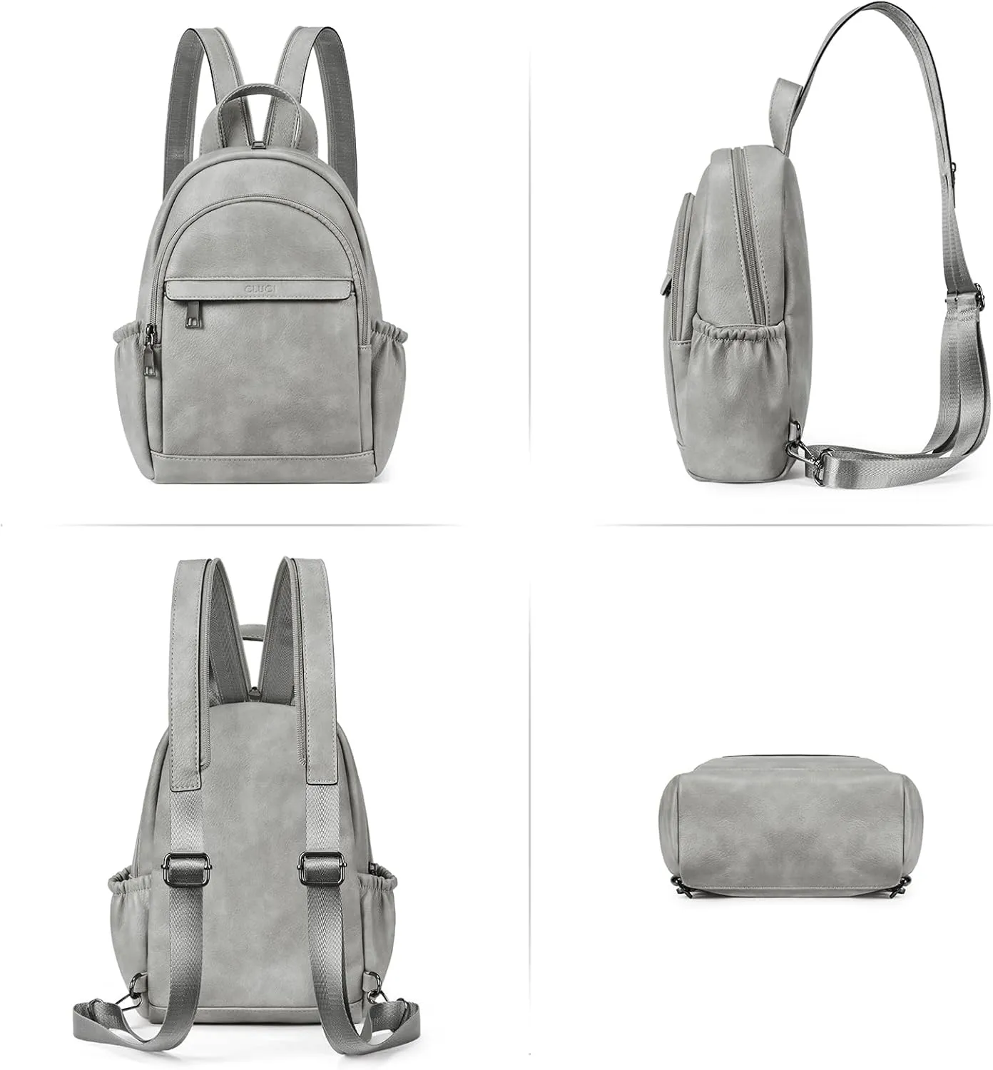 CLUCI Leather Sling Backpack for Women - Small Convertible Crossbody Bag for Travel