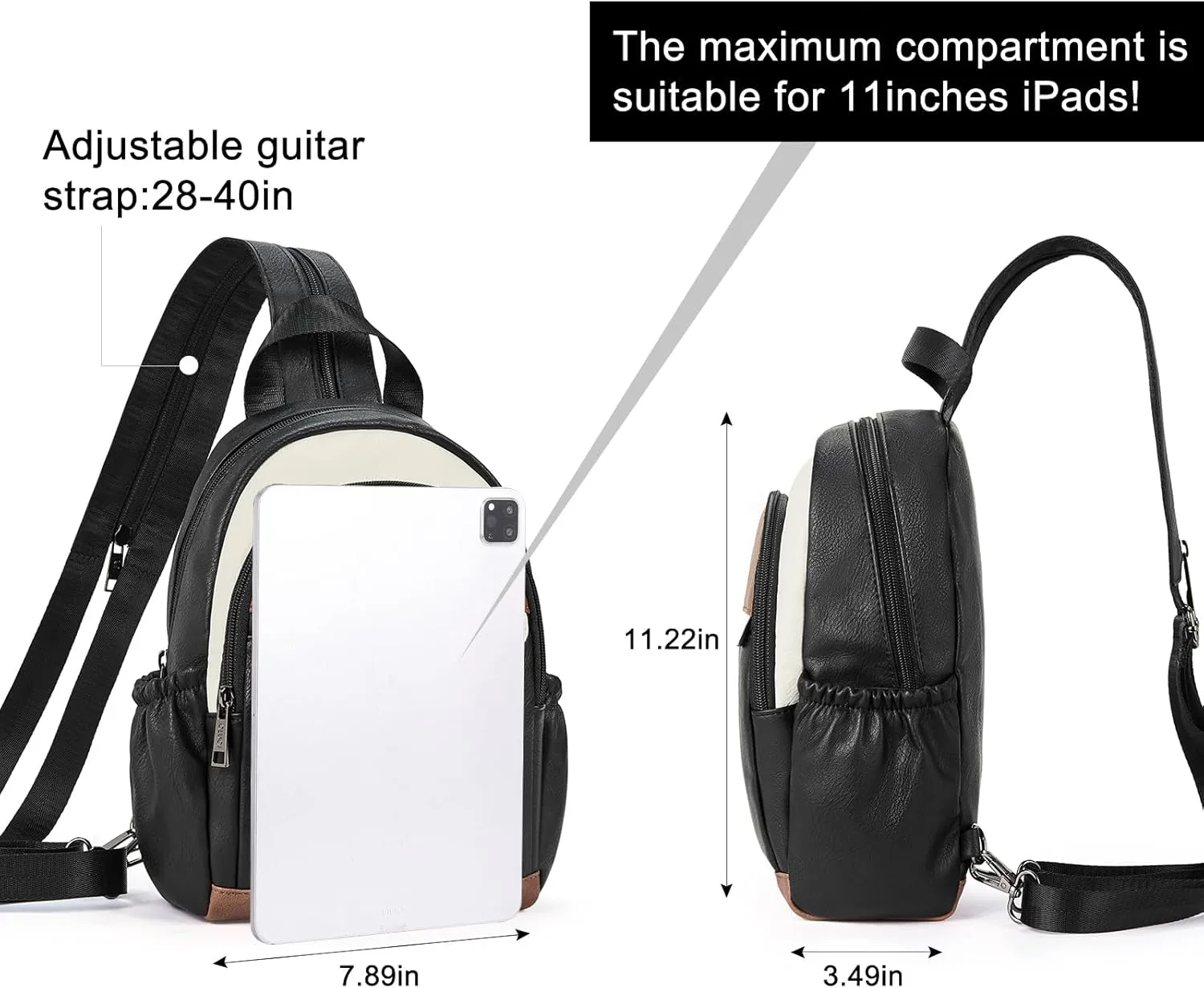 CLUCI Leather Sling Backpack for Women - Small Convertible Crossbody Bag for Travel