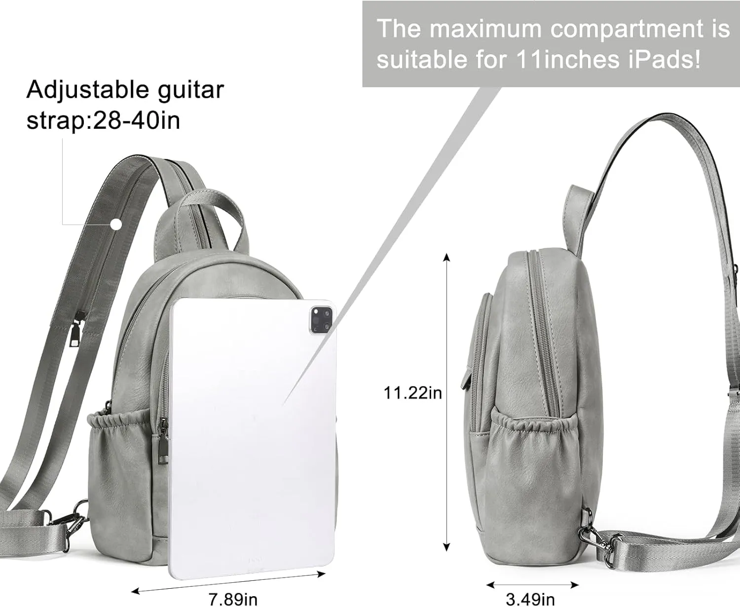 CLUCI Leather Sling Backpack for Women - Small Convertible Crossbody Bag for Travel
