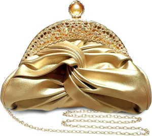 Clutch Purses for Women Evening Clutch Pearl Bag Soft Leather Evening Handbag Noble Crystal Beaded Wedding Clutch