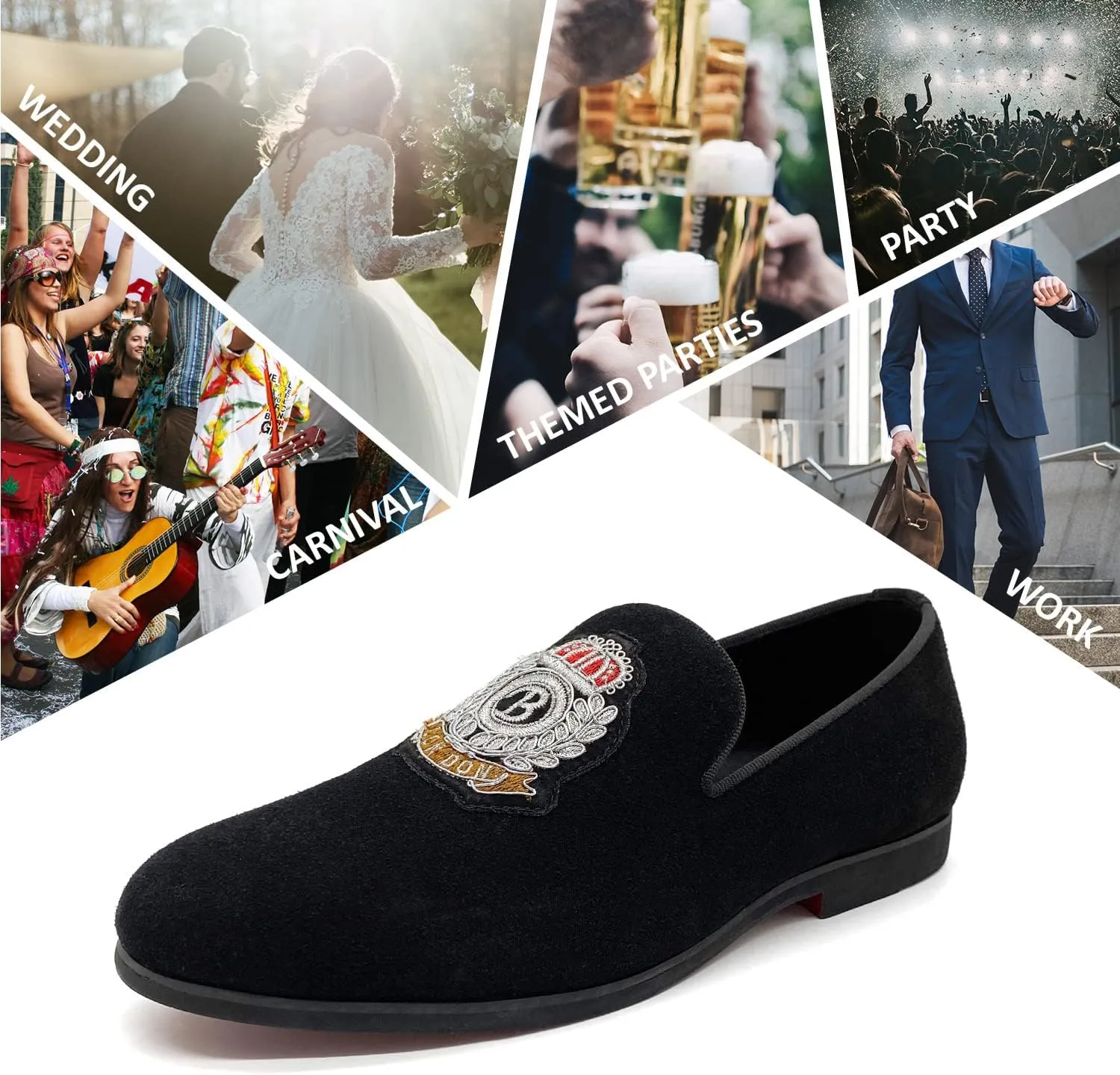 CMM Men's Luxury Penny Slip-On Loafer Party Dancing Shoes