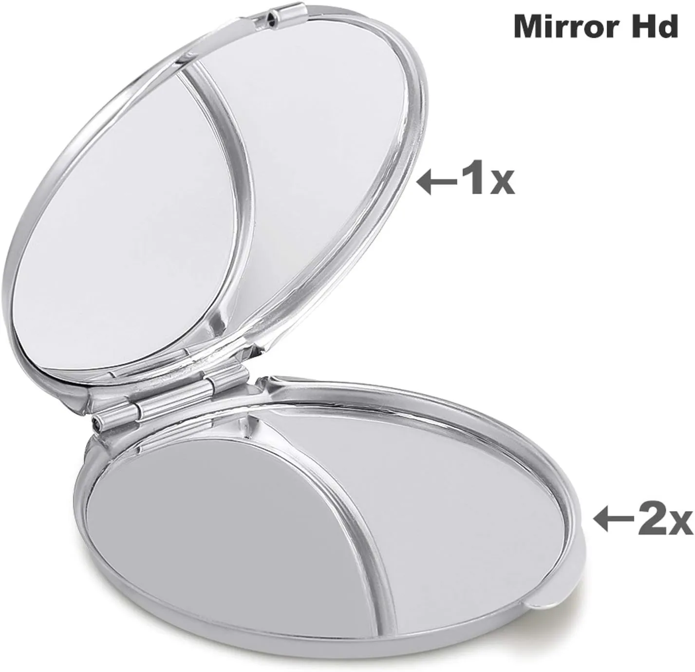 Compact Travel Makeup Mirror Small Handheld Black White Tan Zigzag Pocket Mirror 1X/2X 2-Sided Magnification Mirror Folding Vanity Mirror for Purse Handbag Gift