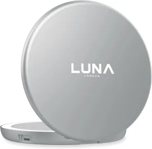 Compact Travel Mirror | Travel Makeup Mirror with Light | LED Lighted Vanity Mirror with 3 Light Modes | 7X Magnification Folding Portable & Rechargeable (Chalk Grey)