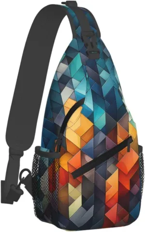 Complex geometric designs Sling Bag Crossbody Bag for Women Men Sling Backpack Chest Bag for Hiking Travel