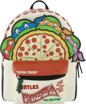 Concept One Teenage Mutant Ninja Turtles Mini Backpack, TMNT Small Travel Bag for Men and Women, Adjustable Shoulder Straps, Pizza, 10 Inch