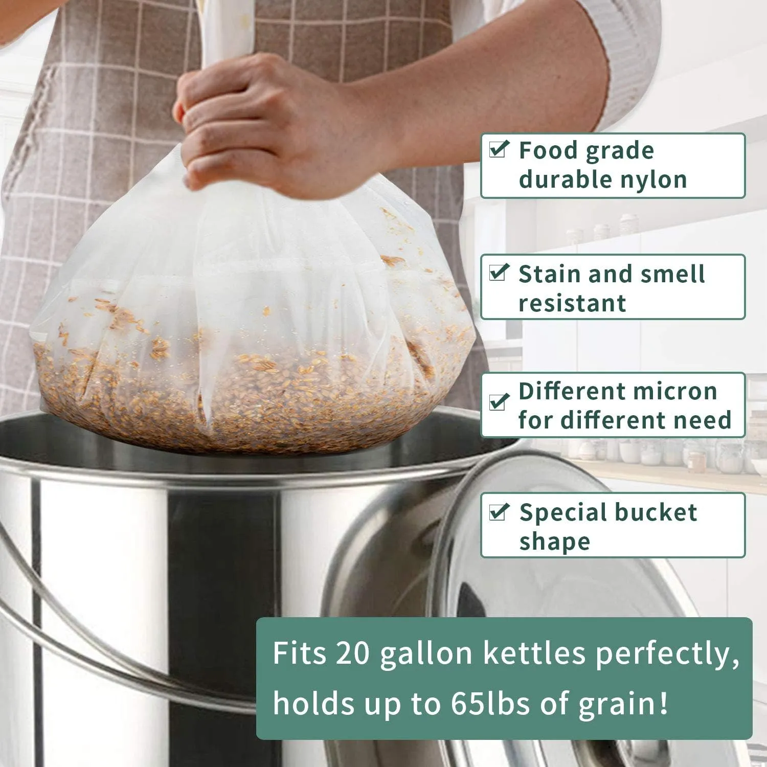CONIE Nylon Straining Brew Bag for Beer & Wine Making - Food Grade Filter Bag - 18"x24"