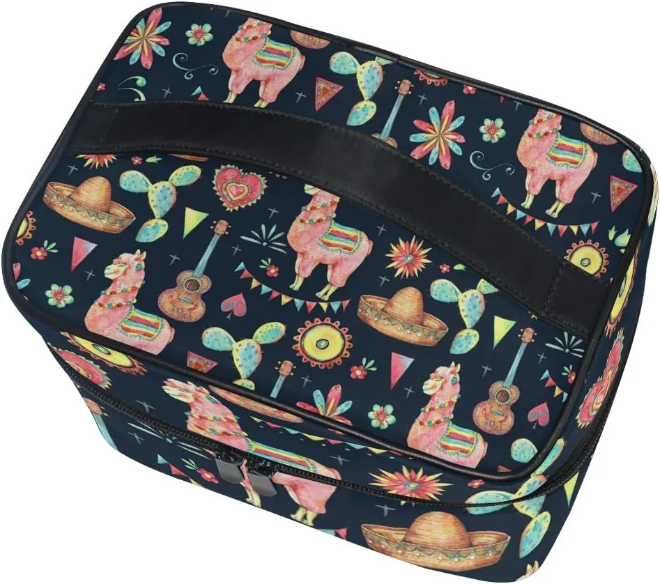 Cosmetic Bag African American Pretty Girl Travel Makeup Train Cases Portable Artist Storage Bag Organizer for Womens (pattern5)