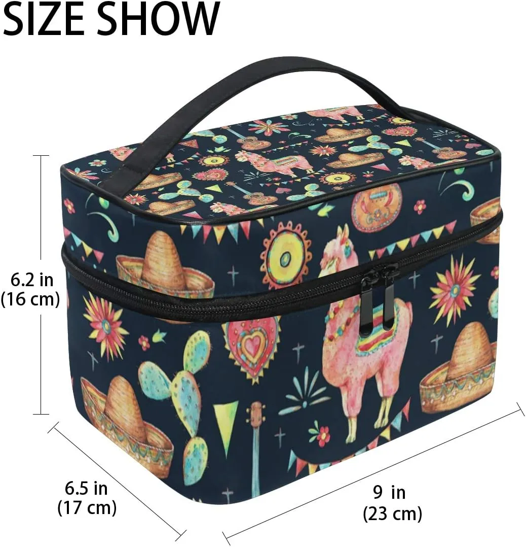 Cosmetic Bag African American Pretty Girl Travel Makeup Train Cases Portable Artist Storage Bag Organizer for Womens (pattern5)