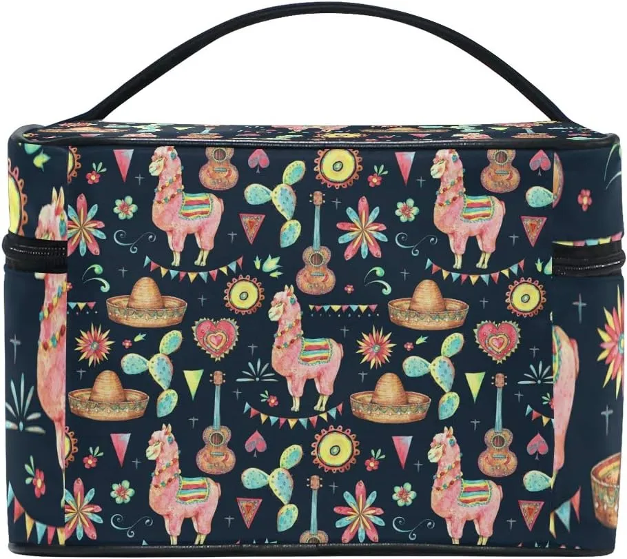 Cosmetic Bag African American Pretty Girl Travel Makeup Train Cases Portable Artist Storage Bag Organizer for Womens (pattern5)