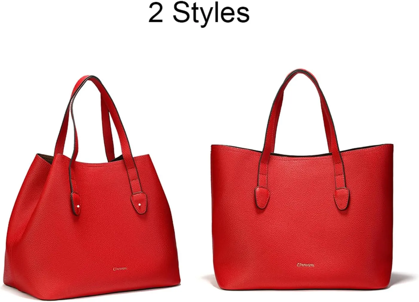 C.Paravano Large Capacity Tote Handbag | Full Grain Leather Tote Bag | Hobo Bag | Women's Top Handle Tote | Travel Work Tote