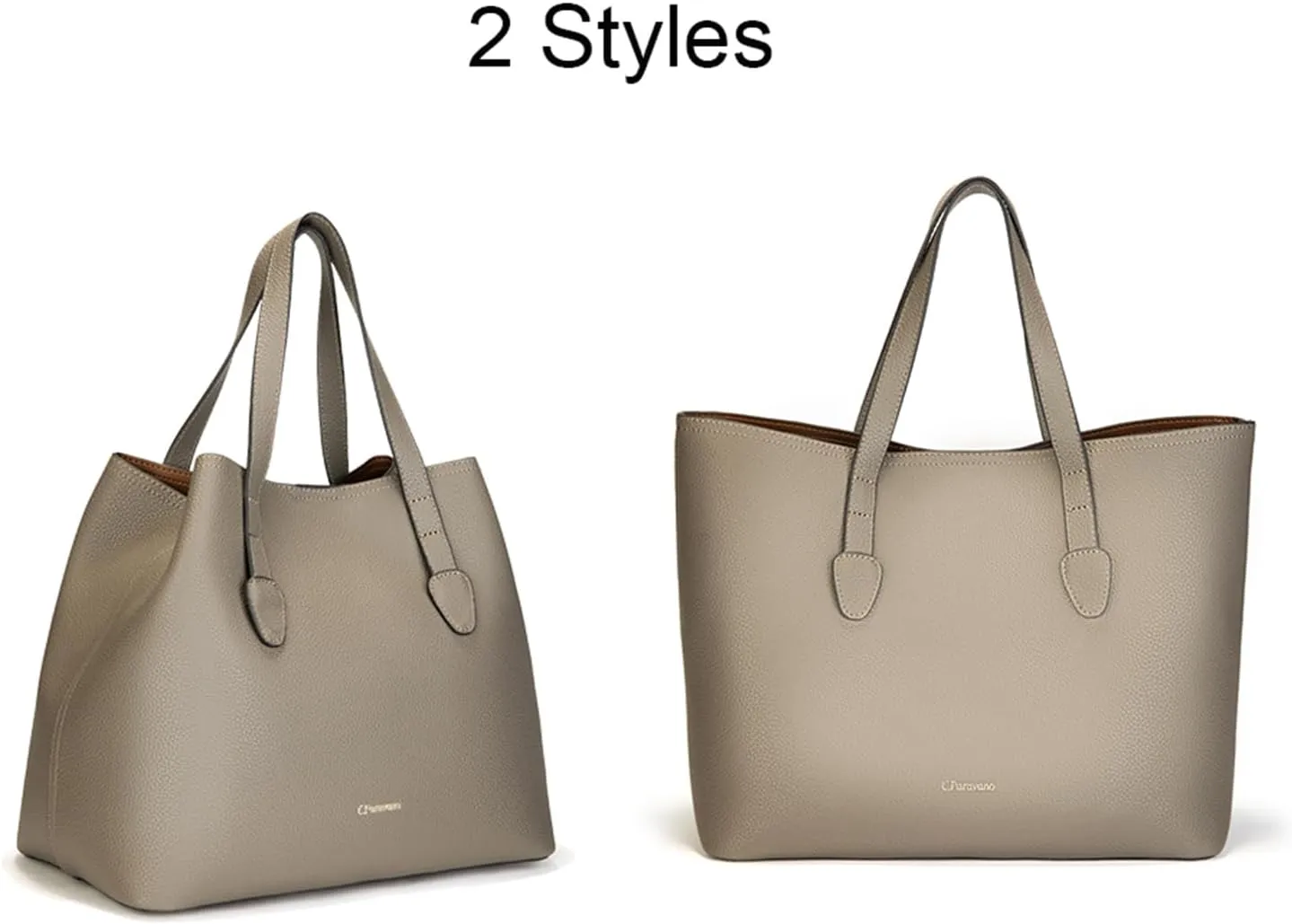 C.Paravano Large Capacity Tote Handbag | Full Grain Leather Tote Bag | Hobo Bag | Women's Top Handle Tote | Travel Work Tote
