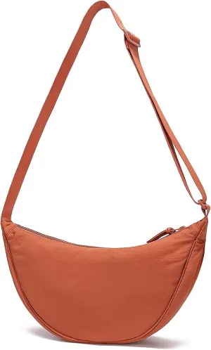 Crescent Bag Nylon Crossbody Bags for Women Men Trendy Lightweight Small Sling Bag Shoulder Purses Dumpling Bag