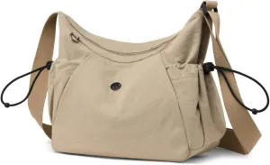Crescent Crossbody Bags for Women,Nylon Slouchy Sling Hobo Bag Water Repellent Shoulder Handbag Cross body Purse