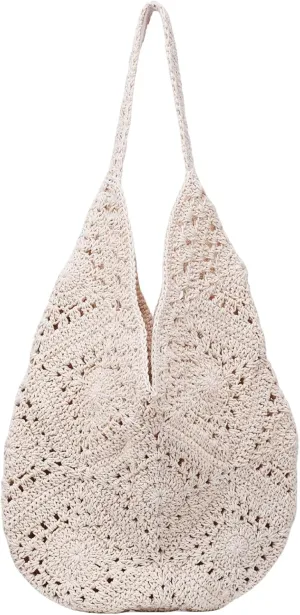 Crochet Beach Bag Beach Bags for Women Soft Summer Beach Tote Woven Purses for Summer Vacation