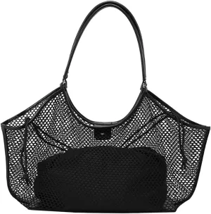 Crochet Tote Bag Women 2025 Summer Trendy Mesh Beach Bags Knitted Shoulder Purse Large Handbags Picnic Vacation