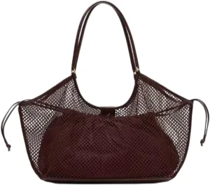 Crochet Tote Bag Women 2025 Summer Trendy Mesh Beach Bags Knitted Shoulder Purse Large Handbags Picnic Vacation