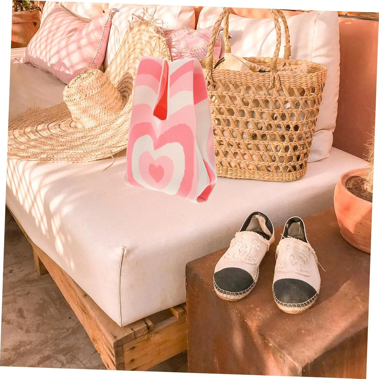 Crochet Tote Knitted Shoulder Bag Crocheted Handbag Woven Tote Bag Bags Knit Tote Bag Women