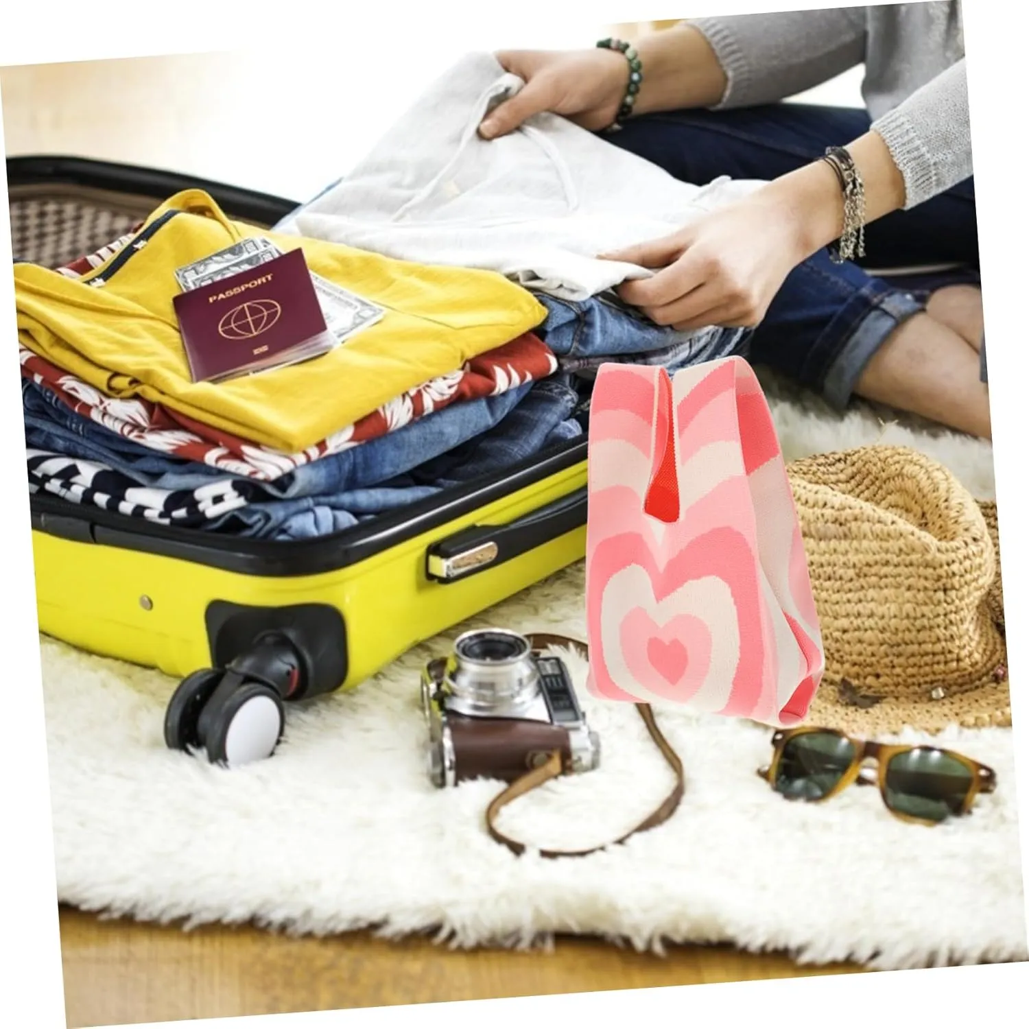 Crochet Tote Knitted Shoulder Bag Crocheted Handbag Woven Tote Bag Bags Knit Tote Bag Women