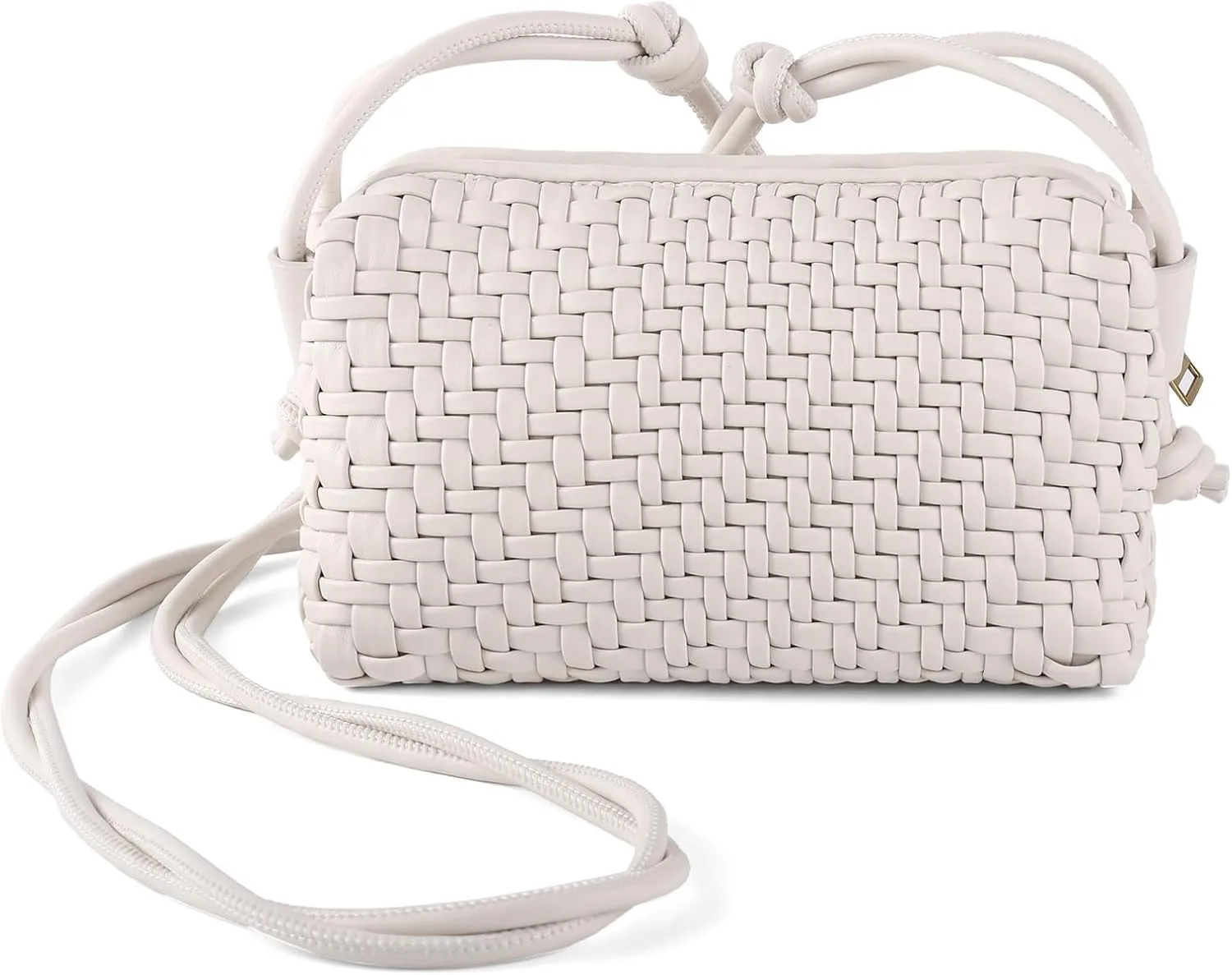 Crossbody Bag for Women Trendy Woven Purse Vegan Leather Small Shoulder Handbags with Strap