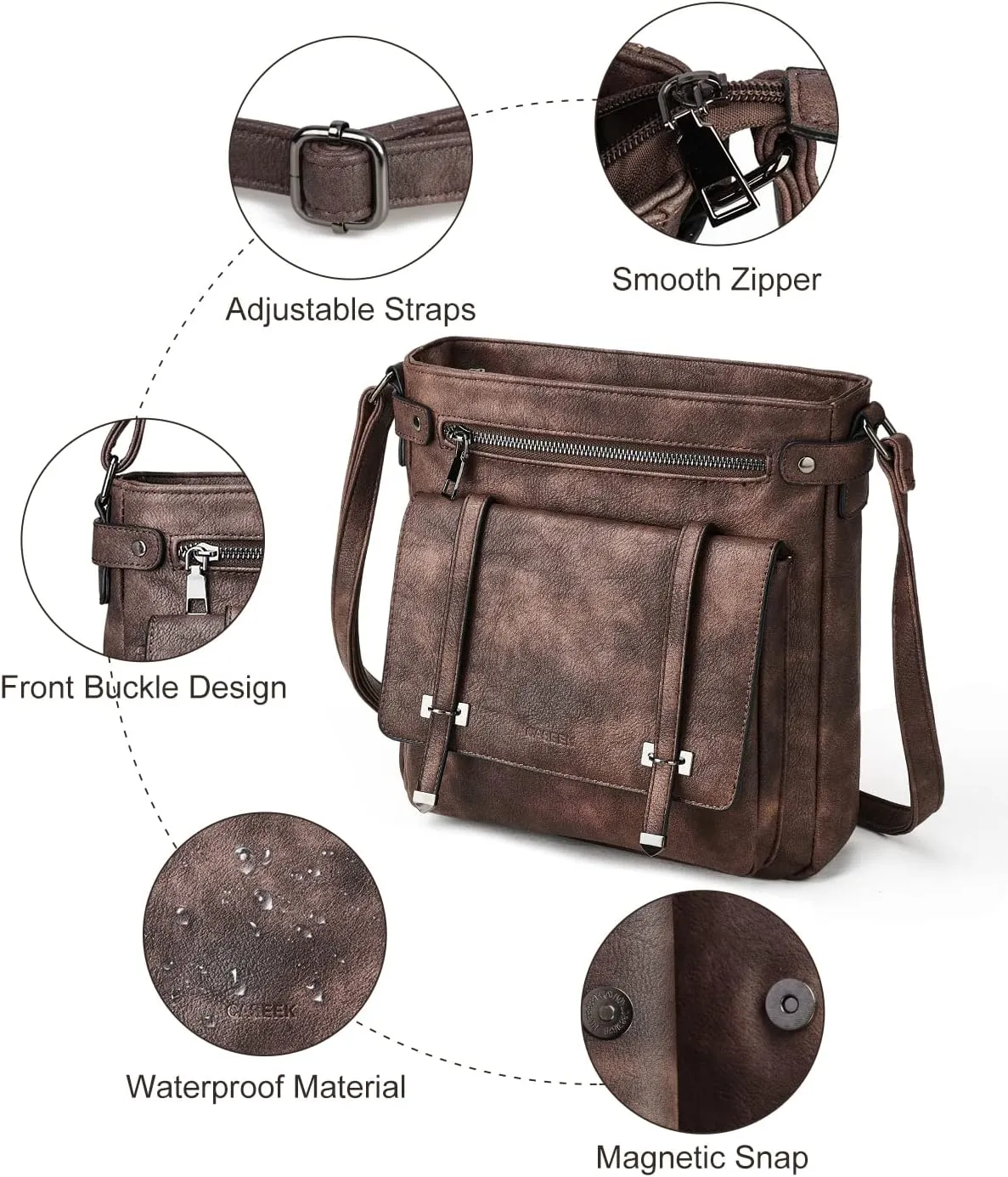 Crossbody Bags for Women Leather Purses: Fashion Women's Shoulder Handbags Medium Size Travel Ladies Cross Body Bag