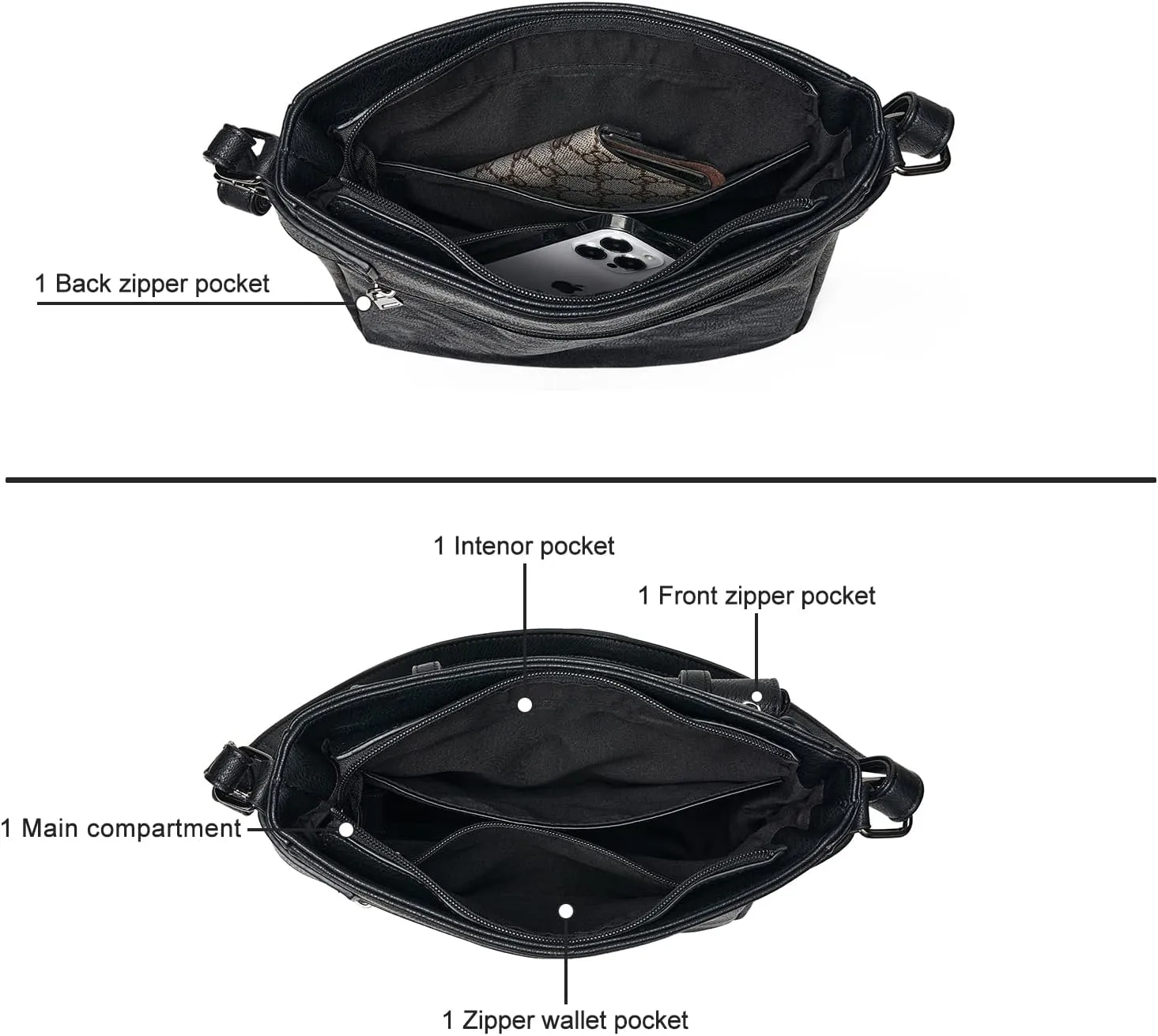 Crossbody Bags for Women Leather Purses: Fashion Women's Shoulder Handbags Medium Size Travel Ladies Cross Body Bag
