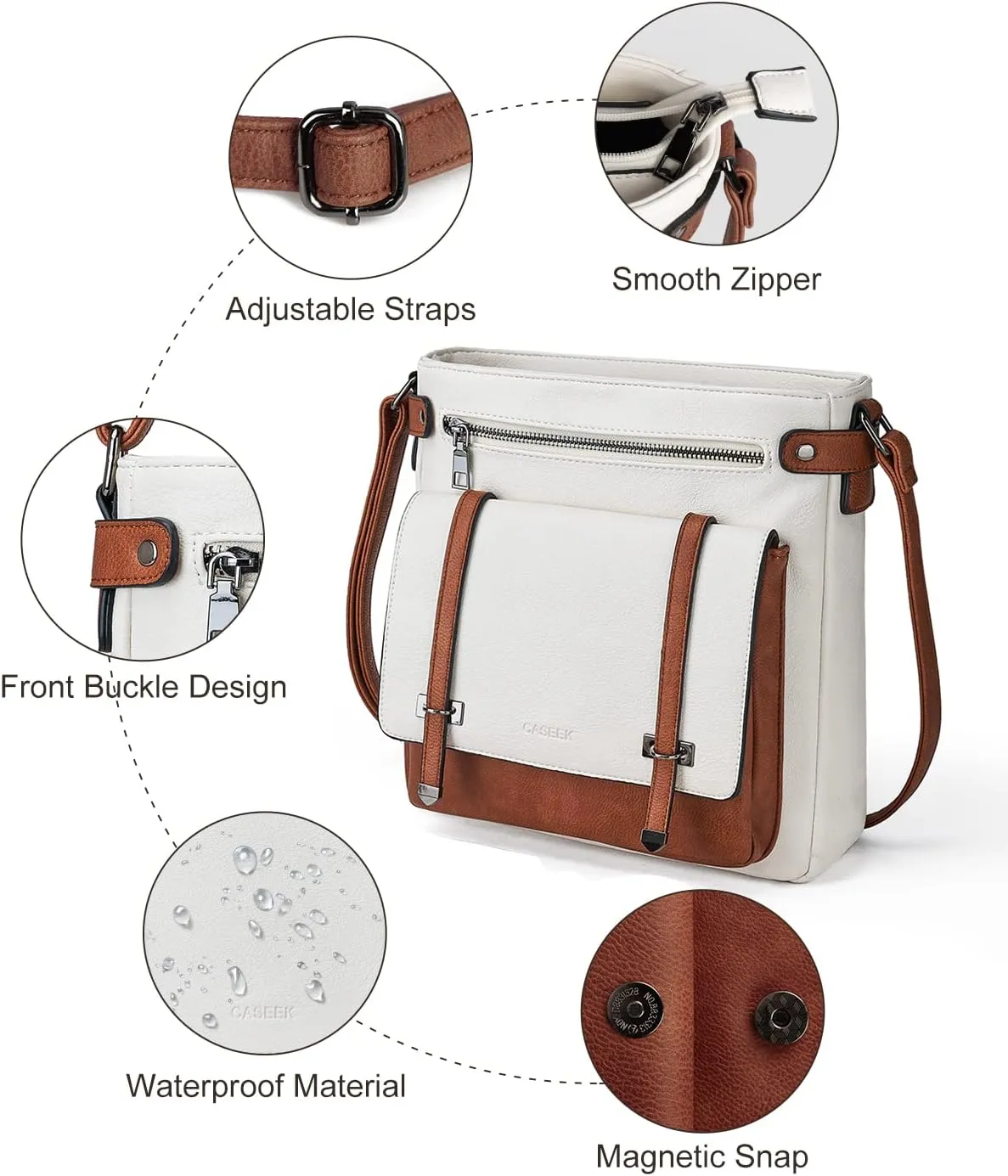Crossbody Bags for Women Leather Purses: Fashion Women's Shoulder Handbags Medium Size Travel Ladies Cross Body Bag
