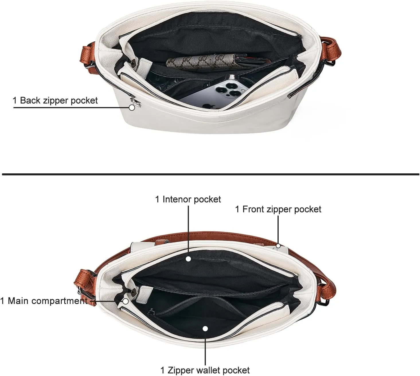 Crossbody Bags for Women Leather Purses: Fashion Women's Shoulder Handbags Medium Size Travel Ladies Cross Body Bag