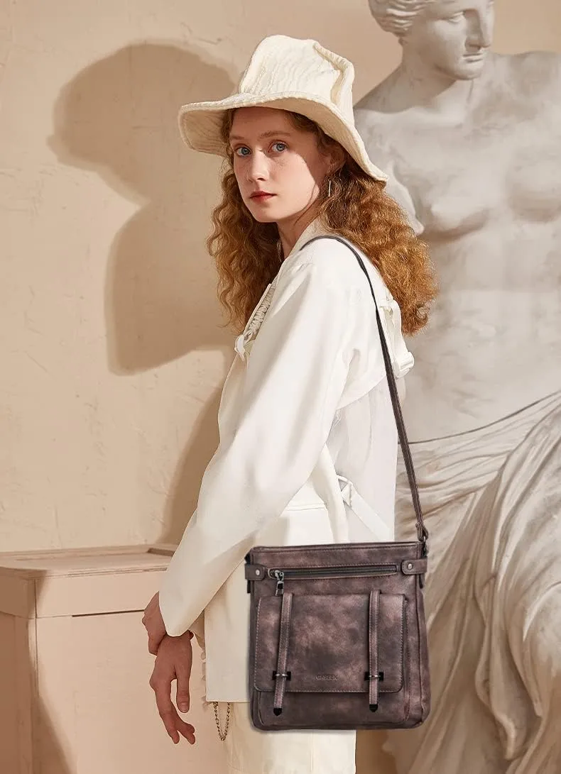 Crossbody Bags for Women Leather Purses: Fashion Women's Shoulder Handbags Medium Size Travel Ladies Cross Body Bag