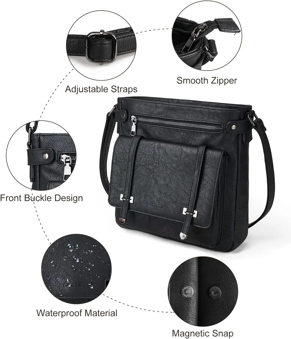 Crossbody Bags for Women Leather Purses: Fashion Women's Shoulder Handbags Medium Size Travel Ladies Cross Body Bag
