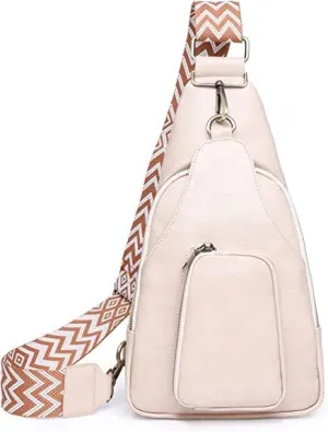 Crossbody Bags for Women Sling Bag Leather Fanny Pack Fashion Chest Bag Small Backpack Adjustable Straps Purse