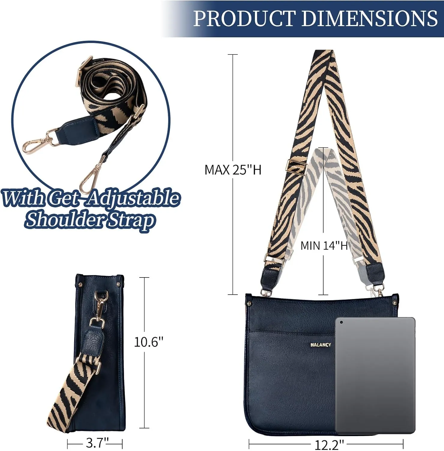 Crossbody Bags for Women Vegan Leather Hobo Handbag Fashion Shoulder Purses with Adjustable Strap