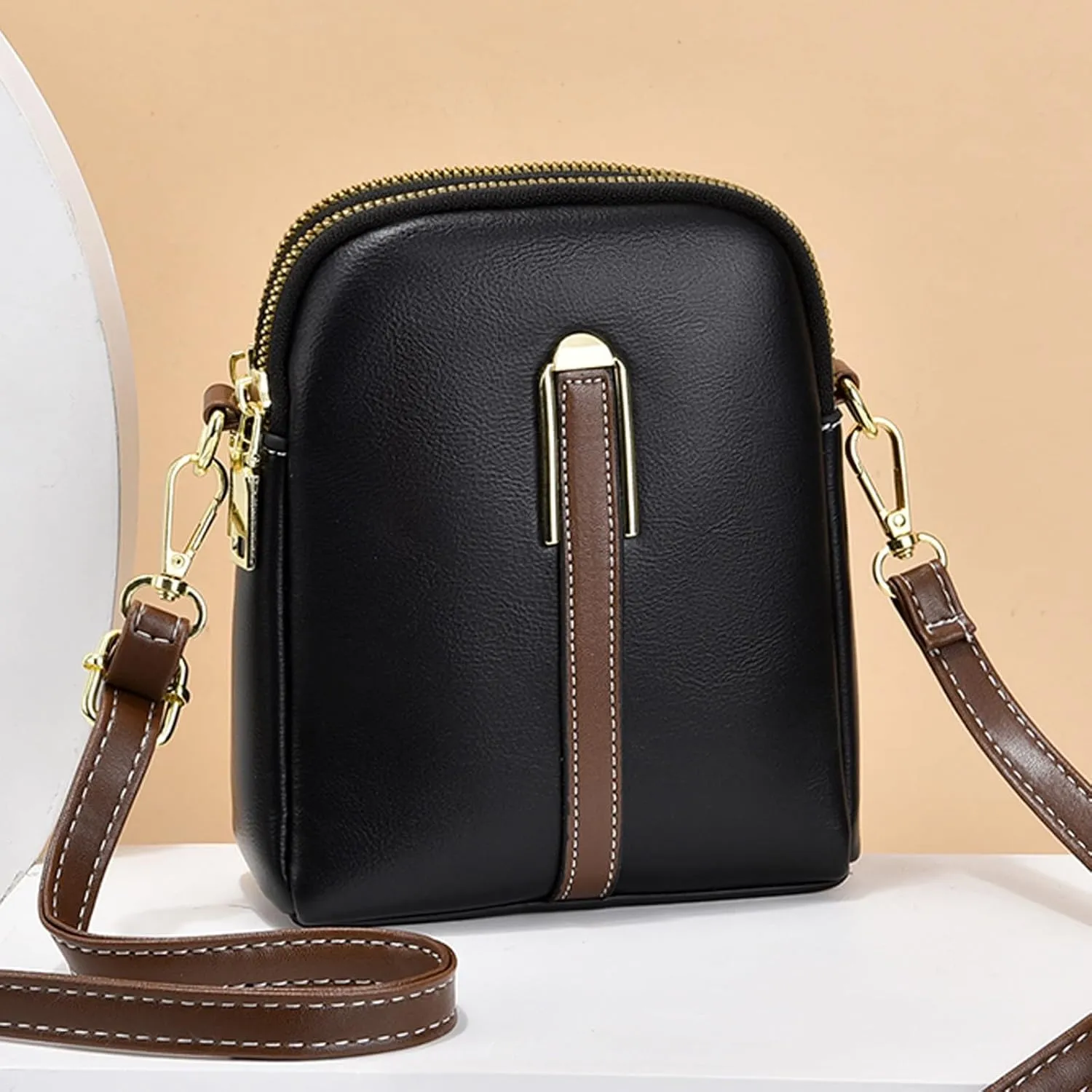Crossbody Purses New Business Commuteuse Messenger Bag Casual Versatile Adjustable Strap Shoulder Bag (Black, One Size)