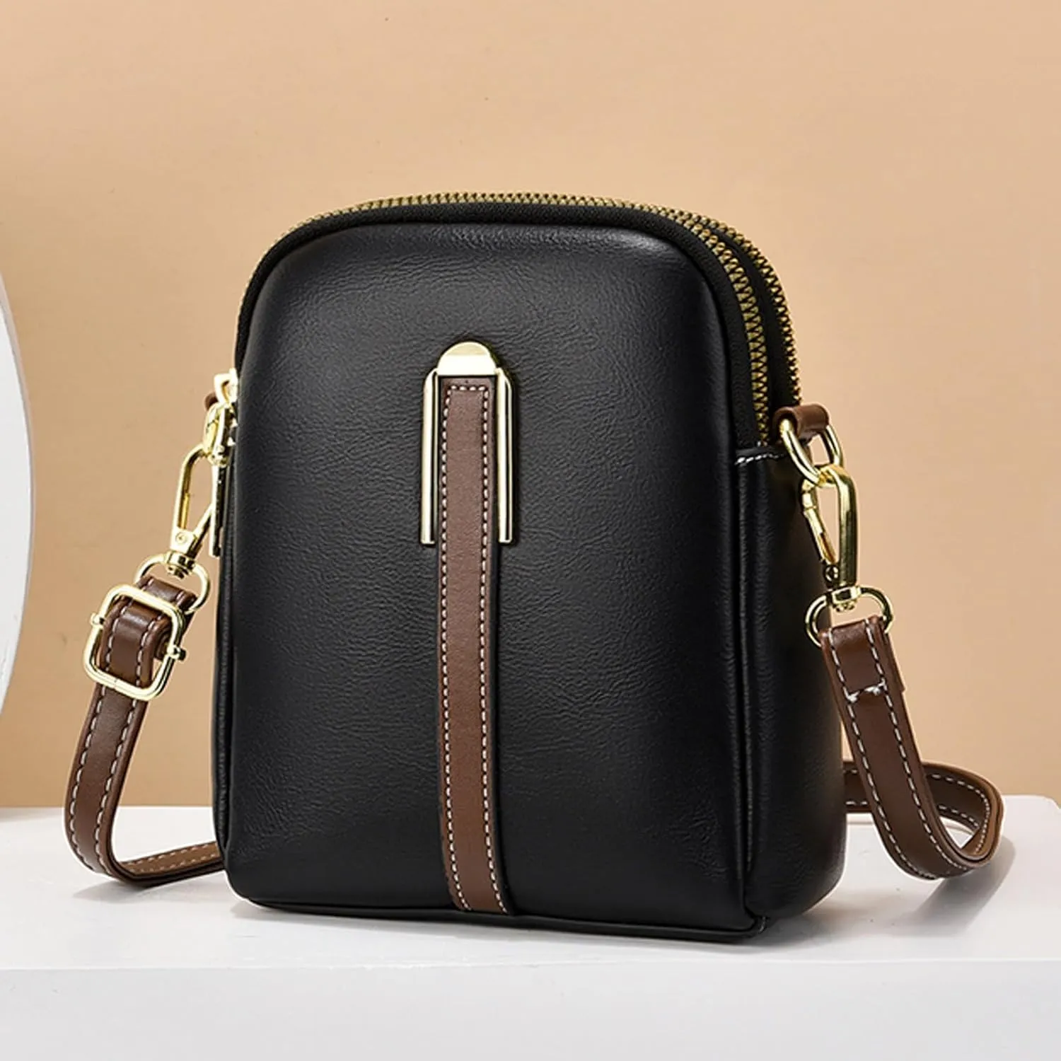 Crossbody Purses New Business Commuteuse Messenger Bag Casual Versatile Adjustable Strap Shoulder Bag (Black, One Size)