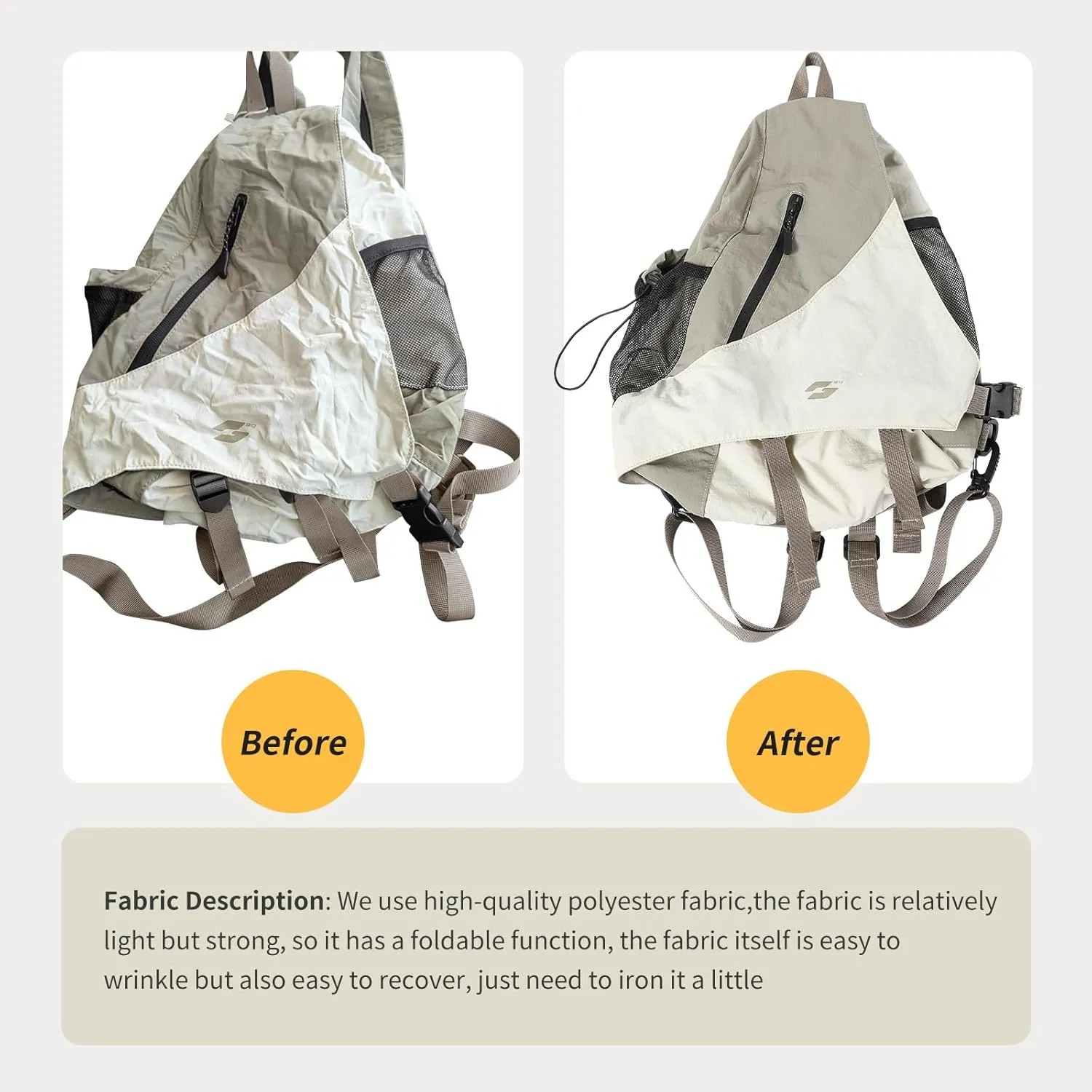 Crossbody Sling Bag Foldable Backpack Shoulder Casual Daypack Multipurpose Rucksack for Men Women Casual Hiking Outdoor Travel,Grayish Black