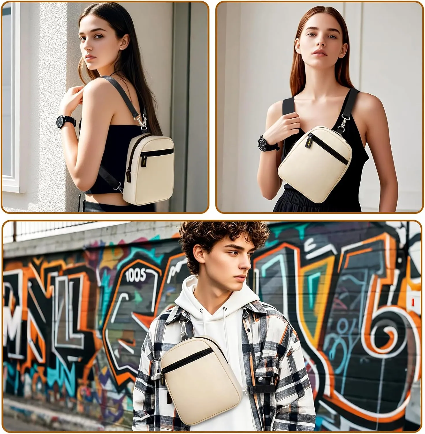Crossbody Sling Bag for Women Purse Crossbody Sling Backpack Unisex Casual Cross Body Trave Adjustable Strap