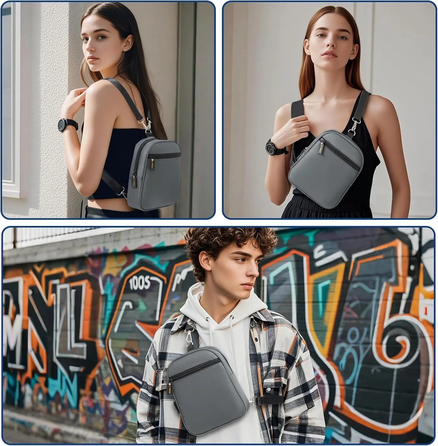 Crossbody Sling Bag for Women Purse Crossbody Sling Backpack Unisex Casual Cross Body Trave Adjustable Strap