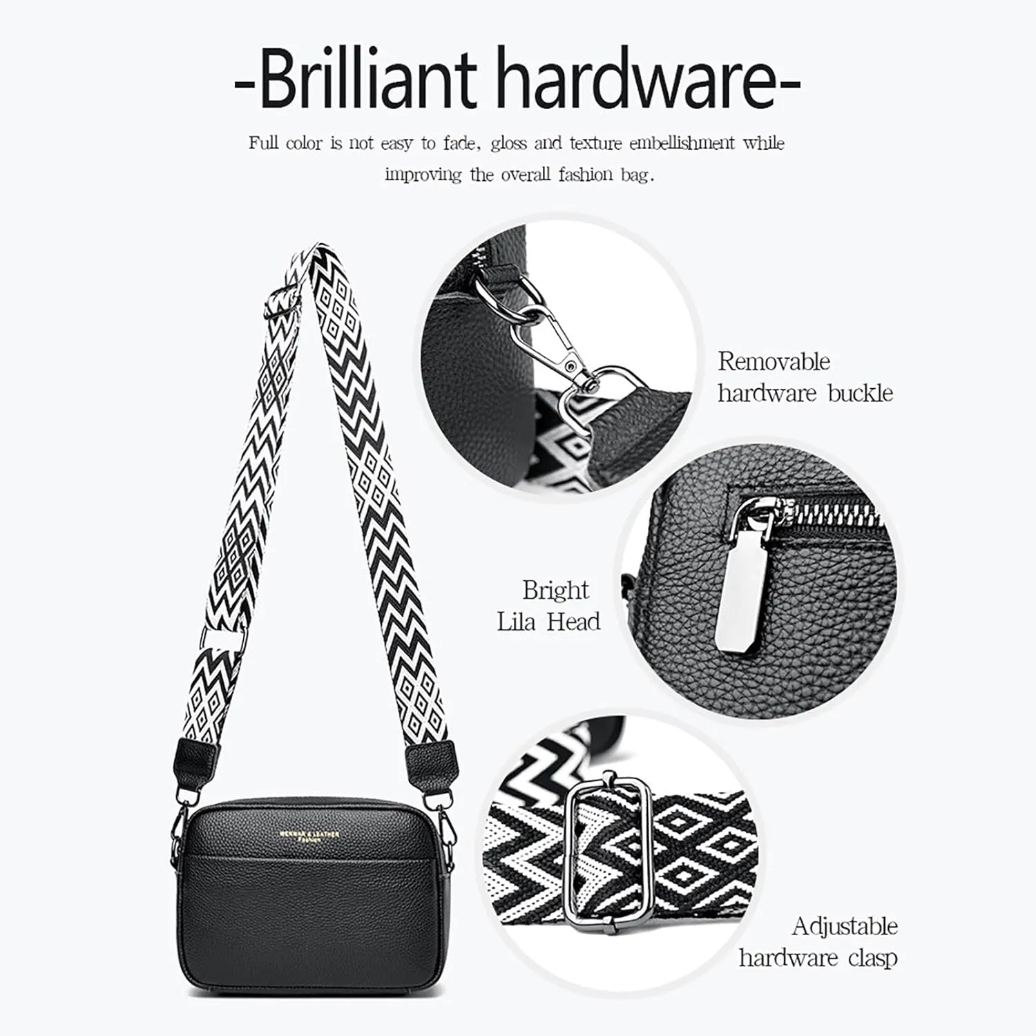 Crossbody Waterproof Trendy Bag for Men Women Cross Body Shoulder Bags with Keyholder 2025 Large Handbags(White)