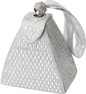Crystal Pyramid Handbag, Pyramid Shape Rhinestones Luxury Evening Bags Fashion Evening Handbag Purse Cocktail