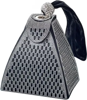 Crystal Pyramid Handbag, Pyramid Shape Rhinestones Luxury Evening Bags Fashion Evening Handbag Purse Cocktail